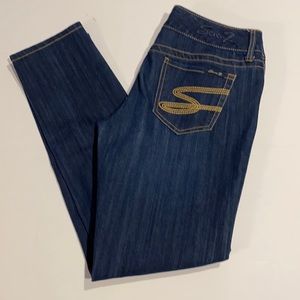 Seven7 SZ 30 Tapered Leg Denim Blue Jeans D2